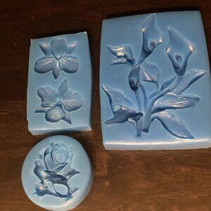 LOT OF 3 FIRST IMPRESSIONS MOLDS FLOWERS FONDANT GUMPASTE SUGARCRAFT